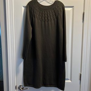 Talbots XL Olive Green Sweater Dress